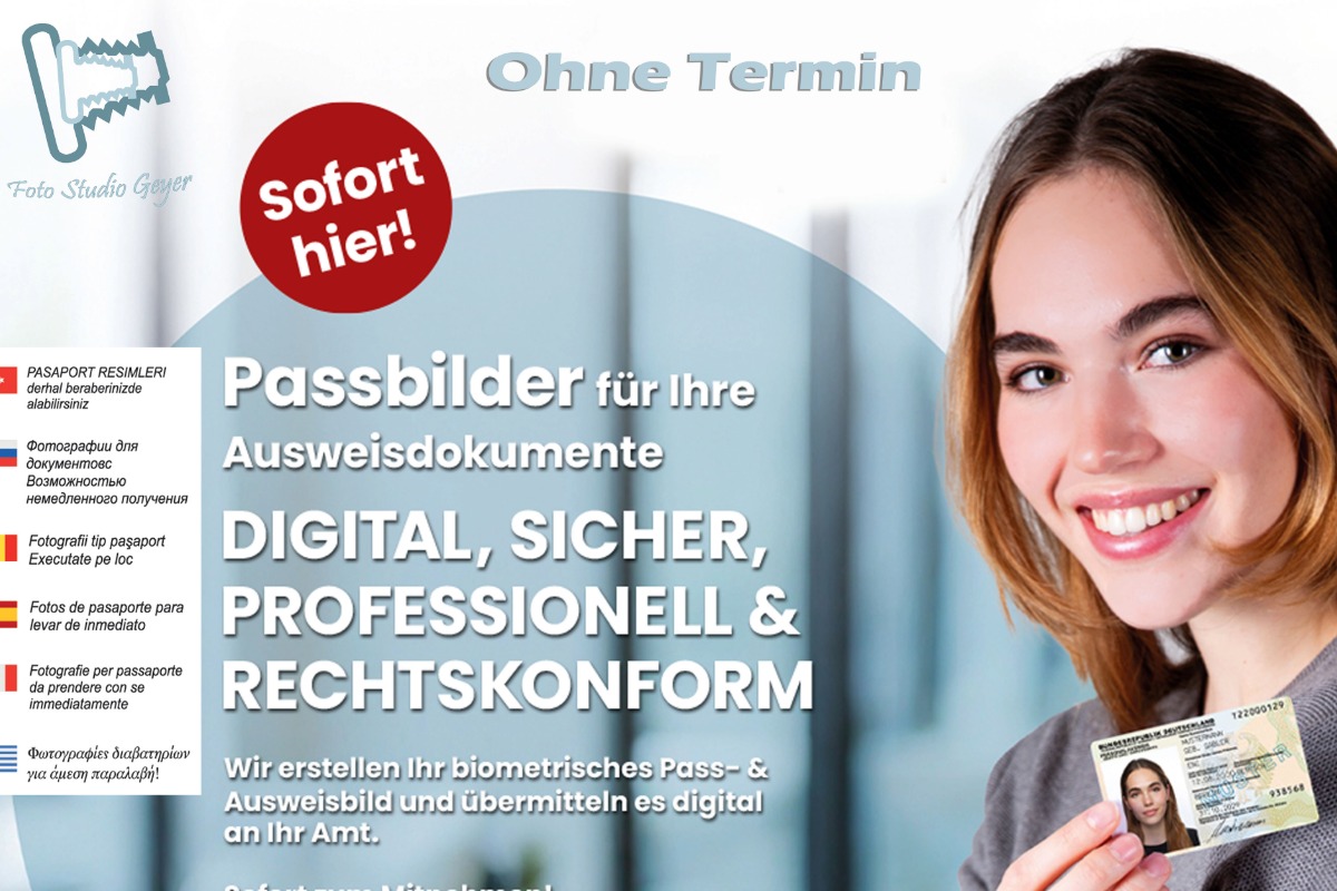 Digitale biometrische Passbilder mit QR Code und �bertragung zum Amt!