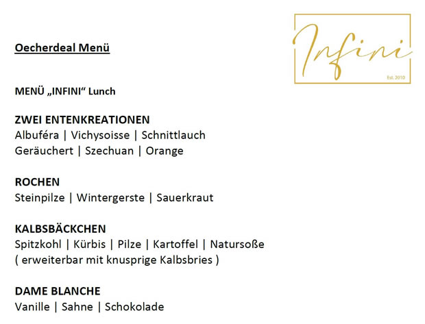 OecherDeal prsentiert das Spitzenrestaurant Infini