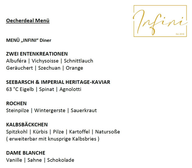 OecherDeal prsentiert das Spitzenrestaurant Infini