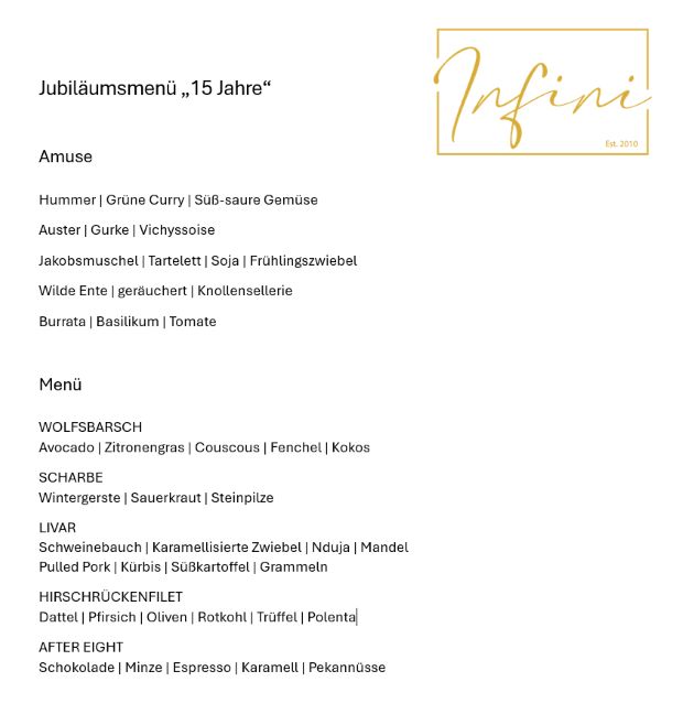 OecherDeal prsentiert das Restaurant Infini