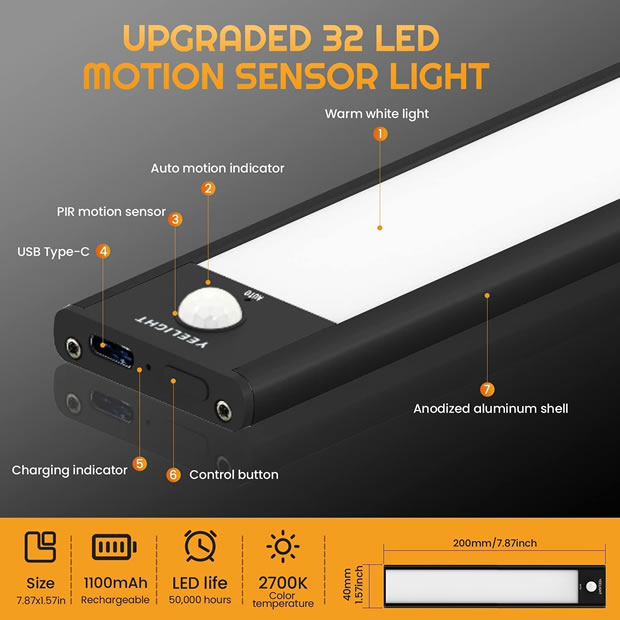 OecherDeal präsentiert Sellers mit einer LED Leuchte dimmbar Bewegungssensor akkubetrieben